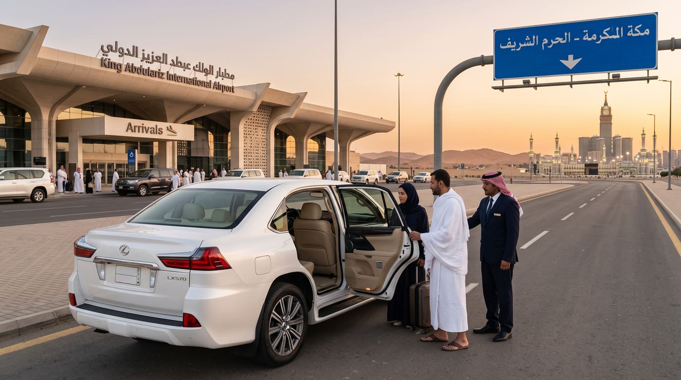 حجز سيارة من مطار جدة إلى الحرم